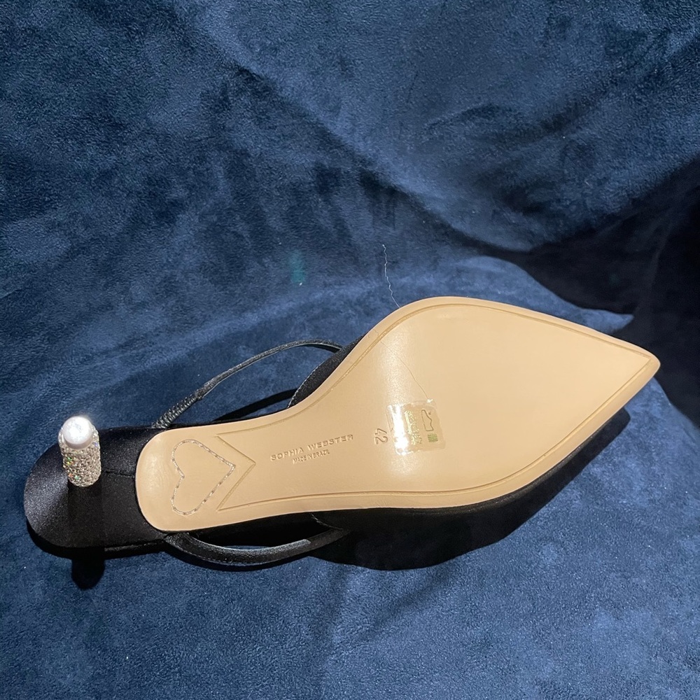 Sophia Webster Coco black satin mules - Picture 9 of 10